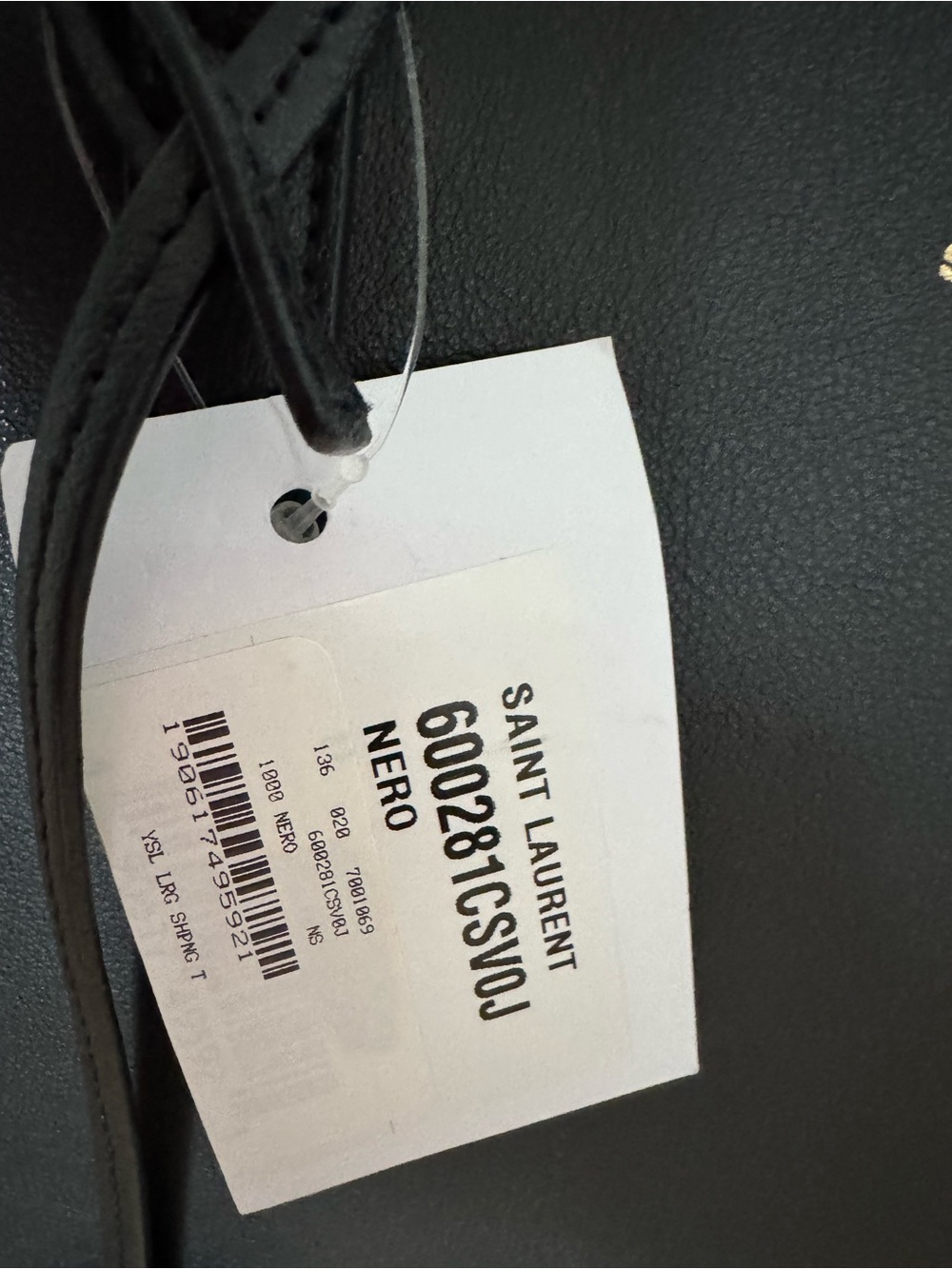 Saint Laurent Black Leather Tote with Gold Logo Accent - Picture 3 of 9